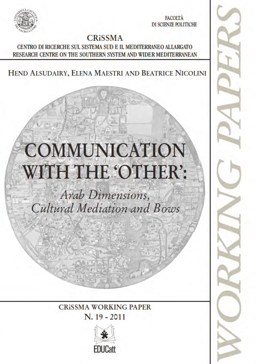 COMMUNICATION WITH THE OTHER: ARAB DIMENSIONS CULTURAL MEDIATION AND BOWS. CRISSMA 19