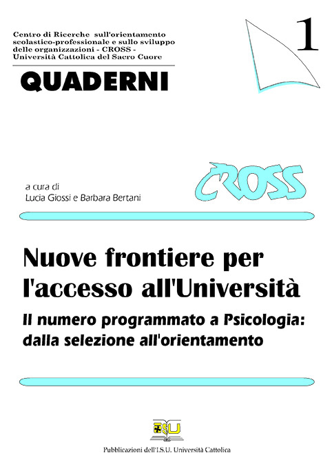 QUADERNI CROSS 1. NUOVE FRONTIERE PER L'ACCESSO ALL'UNIVERSITA'