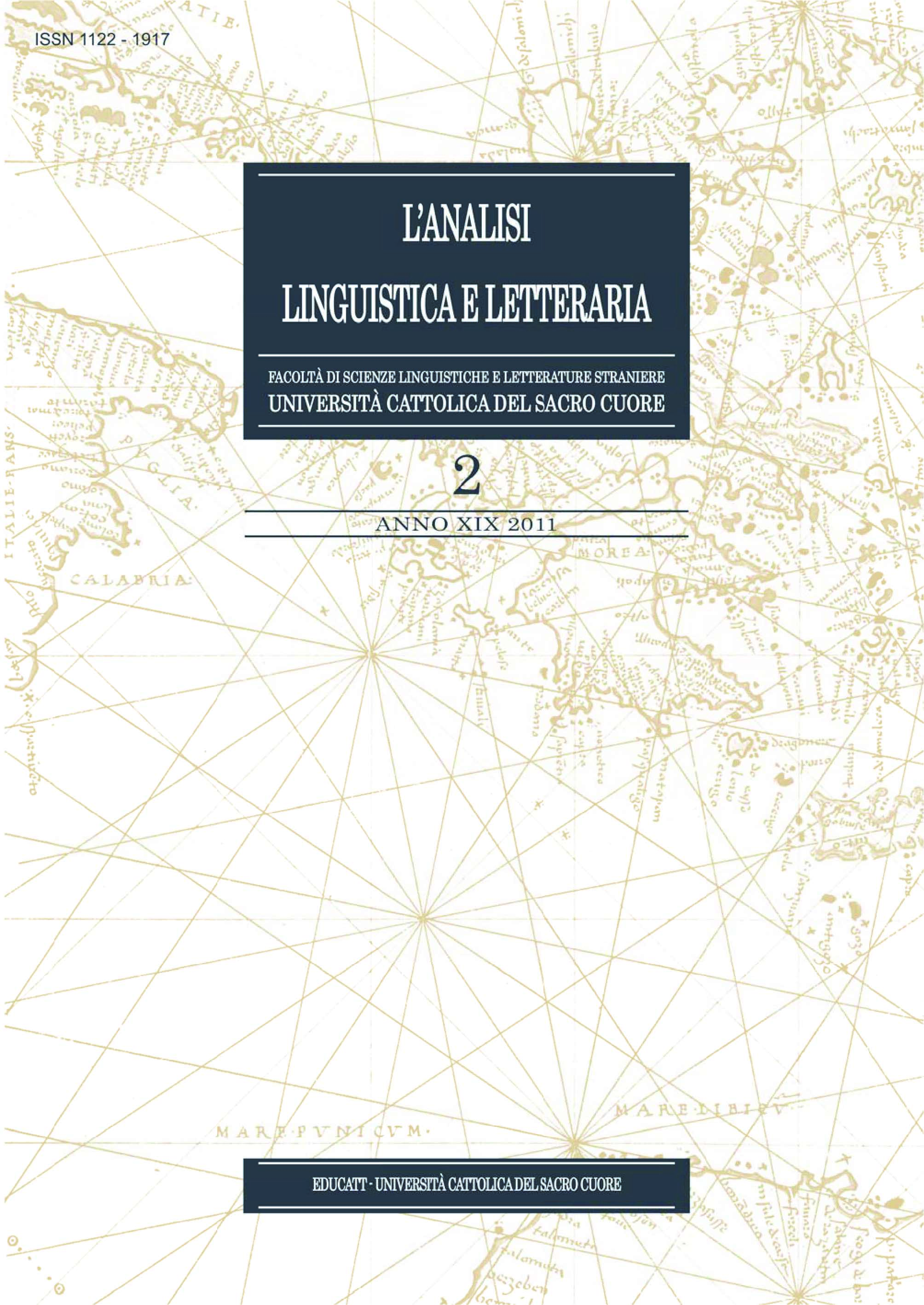 L'ANALISI LINGUISTICA E LETTERARIA ANNO 2011 VOL.2