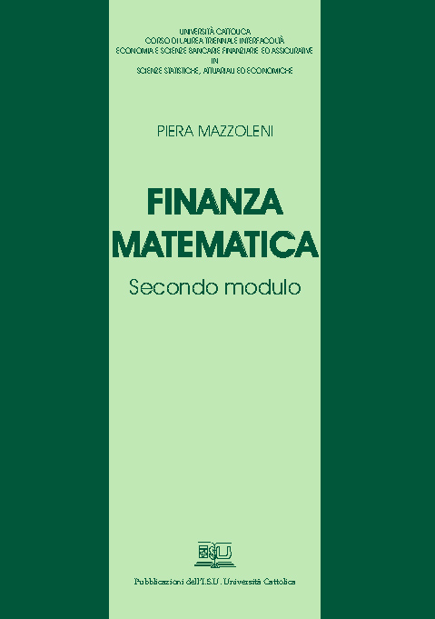 FINANZA MATEMATICA. SECONDO MODULO