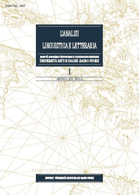 ANALISI LINGUISTICA E LETTERARIA ANNO 2012 VOL 1