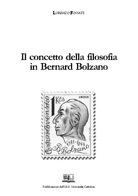 IL CONCETTO DELLA FILOSOFIA IN BERNARD BOLZANO