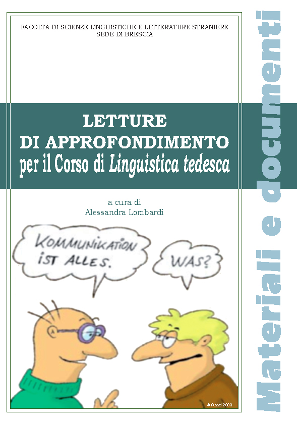 LETTURE DI APPROFONDIMENTO PER IL CORSO DI LINGUISTICA TEDESCA