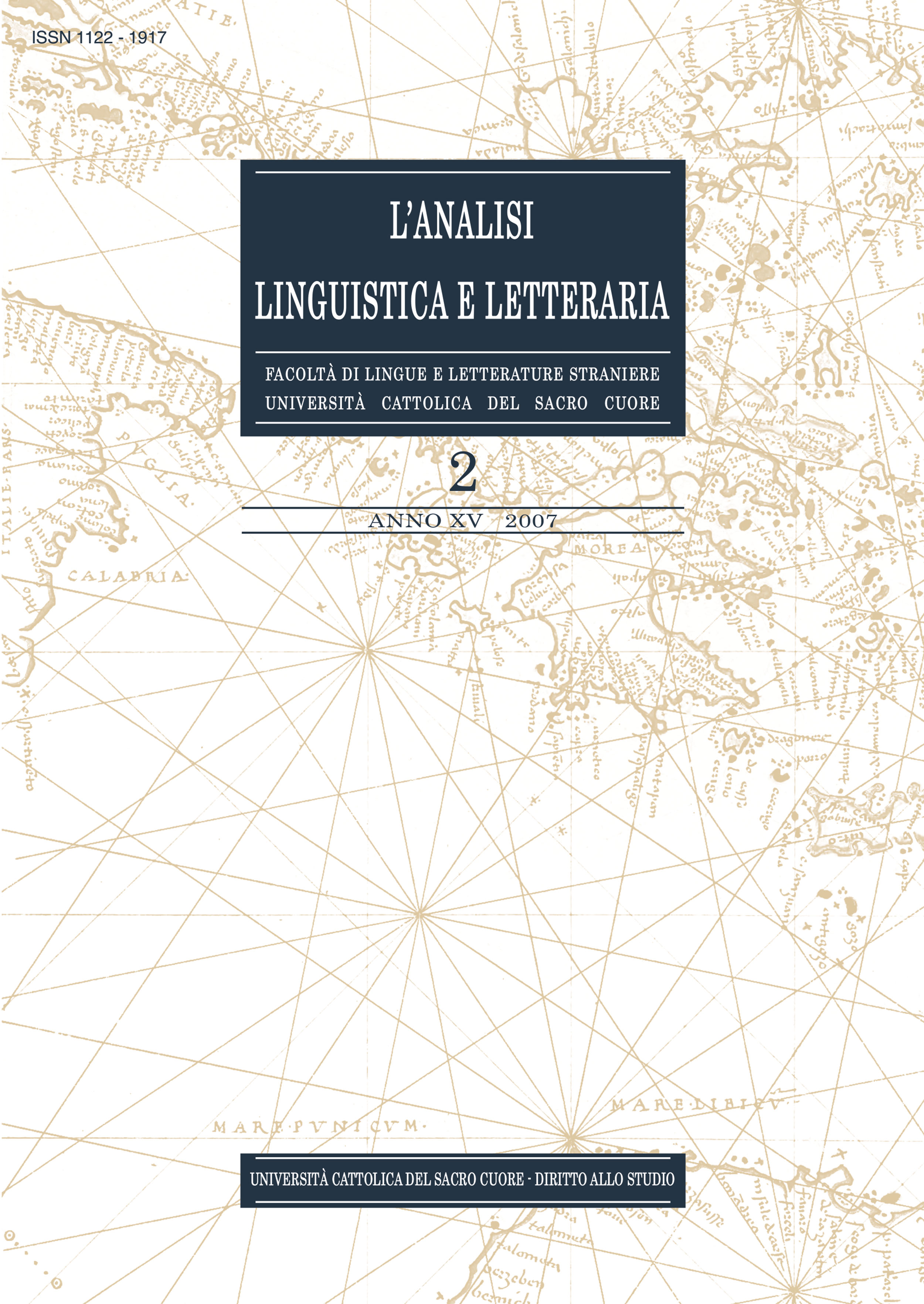 L'ANALISI LINGUISTICA E LETTERARIA 2 (XV) 2007