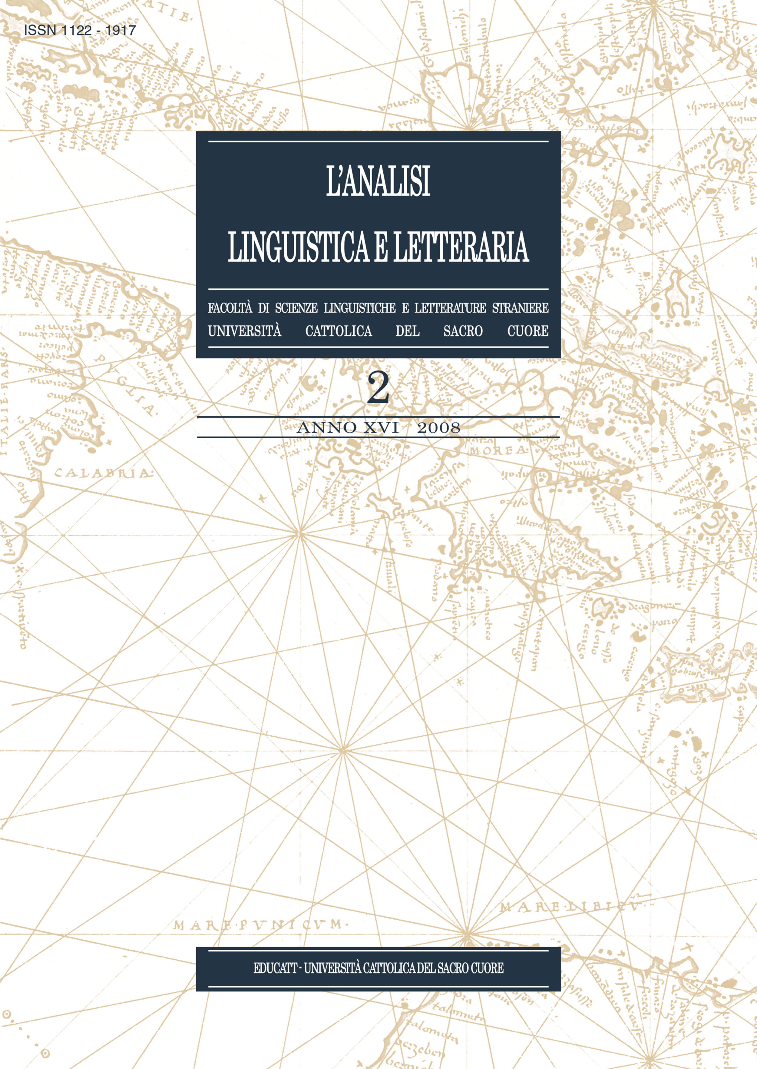 L'ANALISI LINGUISTICA LETTERARIA ANNO 2008 VOLUME 2