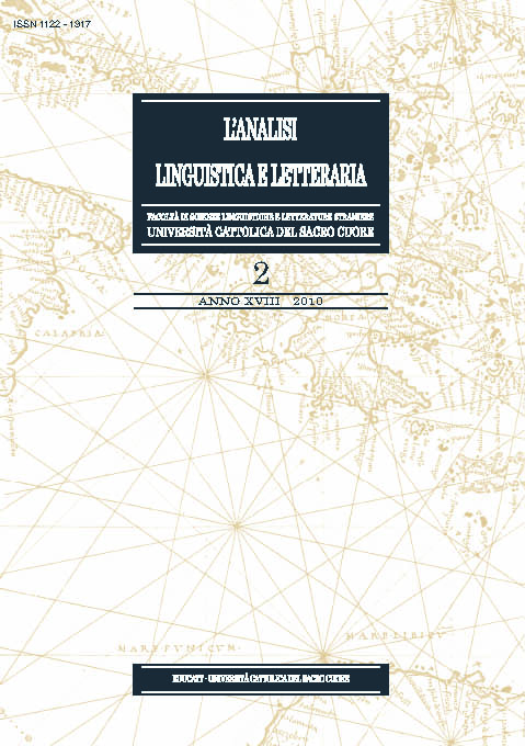 L'ANALISI LINGUISTICA E LETTERARIA VOL. 2 ( XVIII) 2010