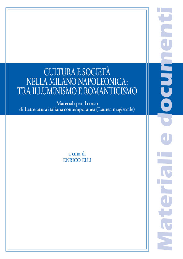 CULTURA E SOCIETA' NELLA MILANO NAPOLEONICA: TRA ILLUMINISMO E ROMANTICISMO